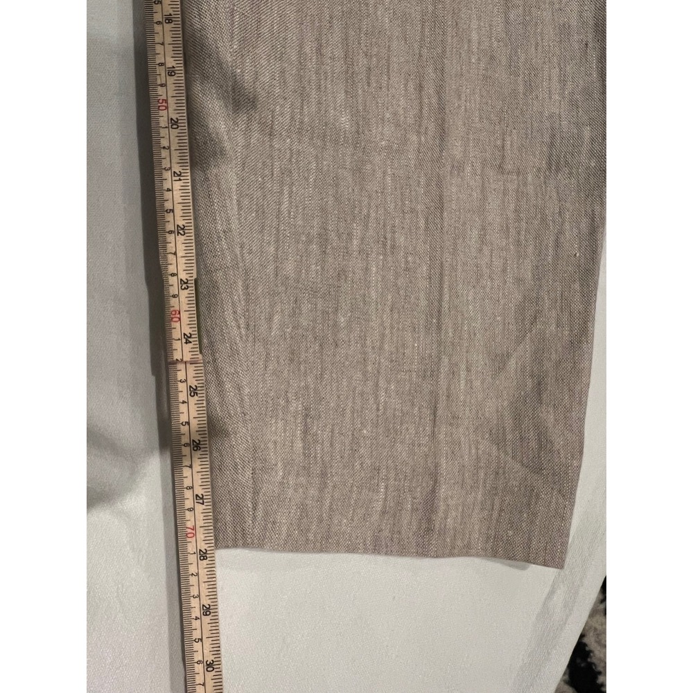 100% Linen Pants Plaza South Tan/Gray. Neutral Business Tapered Leg Trouser 12 - Picture 9 of 9